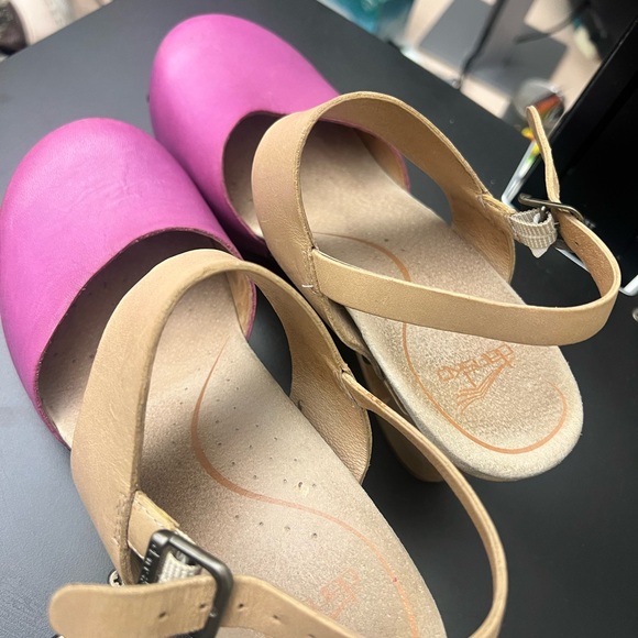 Dansko Pink and Tan Mules - Picture 2 of 6